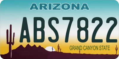 AZ license plate ABS7822