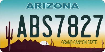 AZ license plate ABS7827