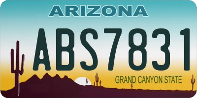 AZ license plate ABS7831