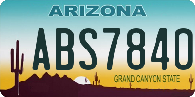 AZ license plate ABS7840