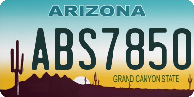 AZ license plate ABS7850