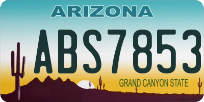 AZ license plate ABS7853