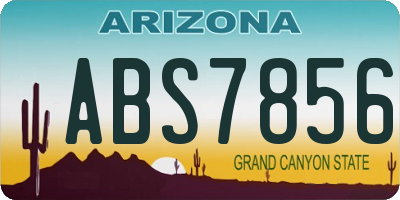 AZ license plate ABS7856