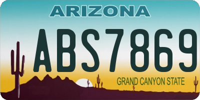 AZ license plate ABS7869