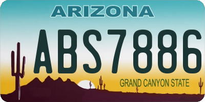 AZ license plate ABS7886