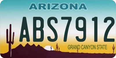 AZ license plate ABS7912