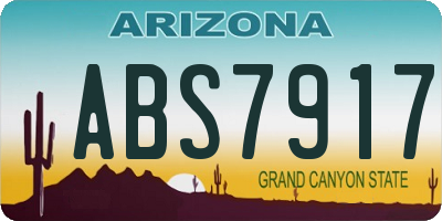 AZ license plate ABS7917