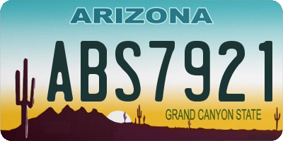 AZ license plate ABS7921