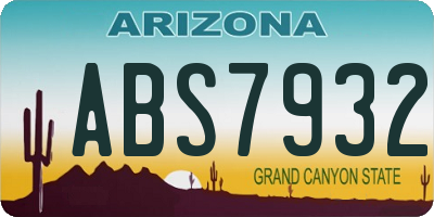 AZ license plate ABS7932