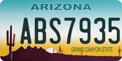 AZ license plate ABS7935