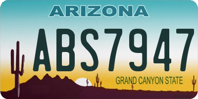 AZ license plate ABS7947