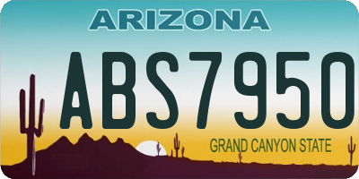 AZ license plate ABS7950