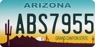AZ license plate ABS7955