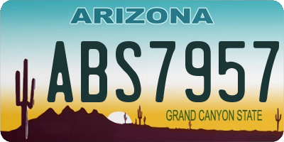 AZ license plate ABS7957