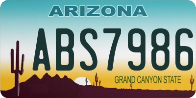 AZ license plate ABS7986