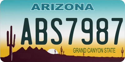 AZ license plate ABS7987