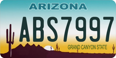 AZ license plate ABS7997