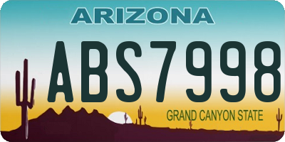 AZ license plate ABS7998