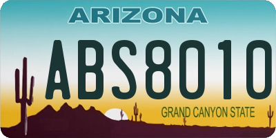AZ license plate ABS8010