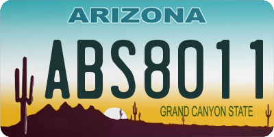 AZ license plate ABS8011