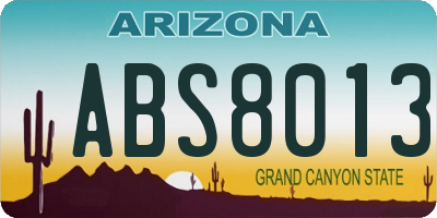 AZ license plate ABS8013