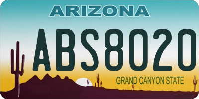 AZ license plate ABS8020