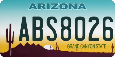 AZ license plate ABS8026