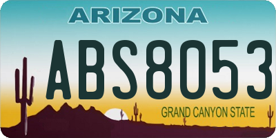 AZ license plate ABS8053