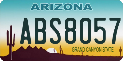 AZ license plate ABS8057
