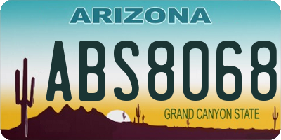 AZ license plate ABS8068