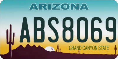 AZ license plate ABS8069