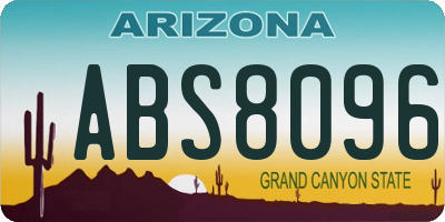 AZ license plate ABS8096