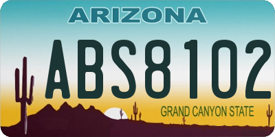 AZ license plate ABS8102
