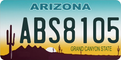 AZ license plate ABS8105