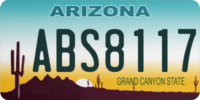 AZ license plate ABS8117