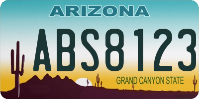 AZ license plate ABS8123