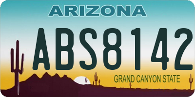 AZ license plate ABS8142