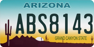AZ license plate ABS8143