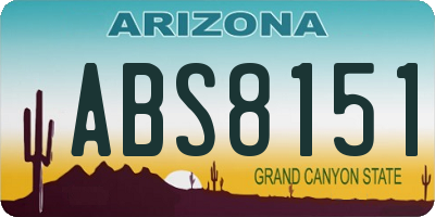 AZ license plate ABS8151