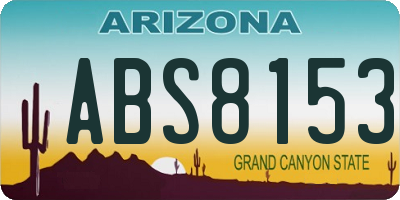 AZ license plate ABS8153