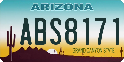 AZ license plate ABS8171