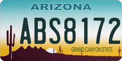 AZ license plate ABS8172