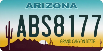AZ license plate ABS8177