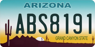 AZ license plate ABS8191