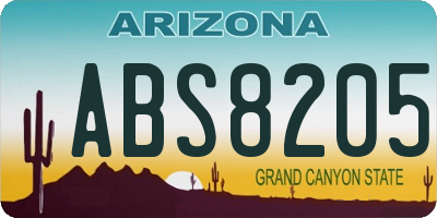 AZ license plate ABS8205