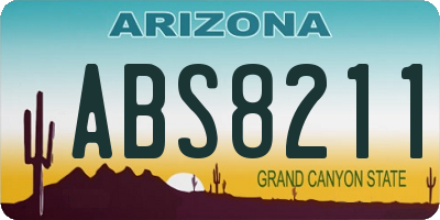 AZ license plate ABS8211