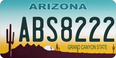 AZ license plate ABS8222