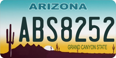 AZ license plate ABS8252