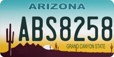 AZ license plate ABS8258
