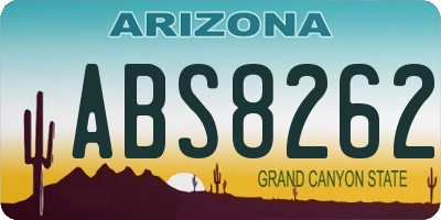 AZ license plate ABS8262